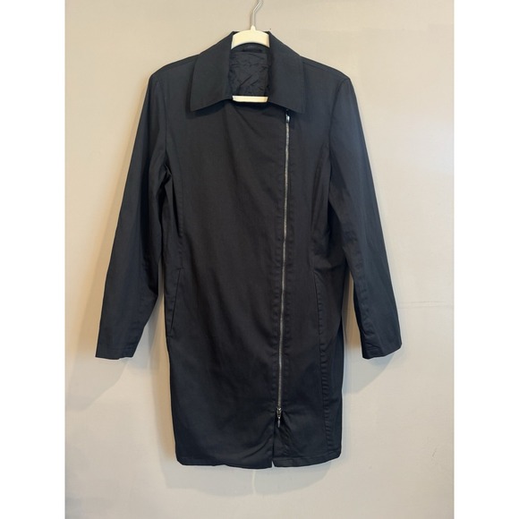 Cinzia Rocca Black Side‎ Zip Black Lightweight Jacket Italy Size 8 - Picture 1 of 4